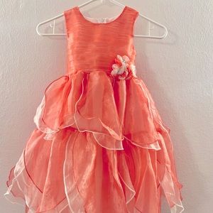 Girl’s Party Dress Size 6 Beautiful Coral Pink